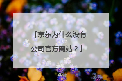 京东为什么没有公司官方网站？